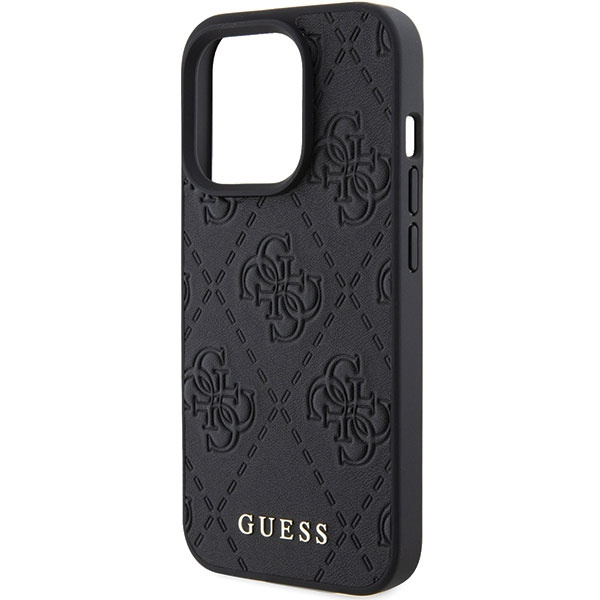 Etui Guess GUHCP15LP4EPMK iPhone 15 Pro 6.1" czarny/black hardcase Leather 4G Stamped Case