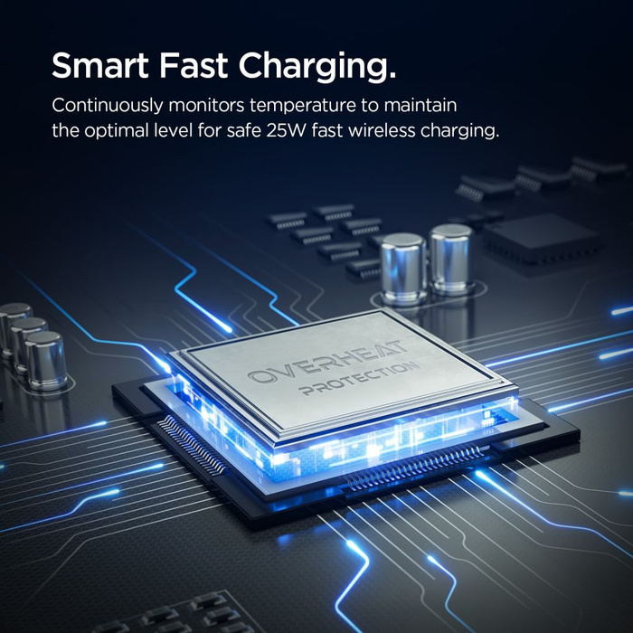 Spigen ESSENTIAL EV25MFAQ Qi2.2 PELTIER MagNETIC MagSafe CARGADOR INALÁMBRICO PARA COCHE NEGRO