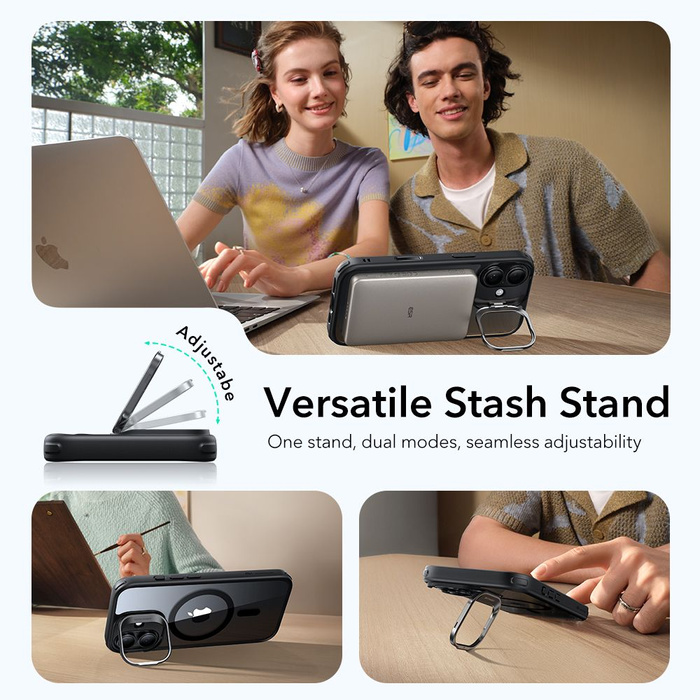 ESR CLASSIC HYBRID STÄNDER MagSafe IPhone 17 KLAR/SCHWARZ