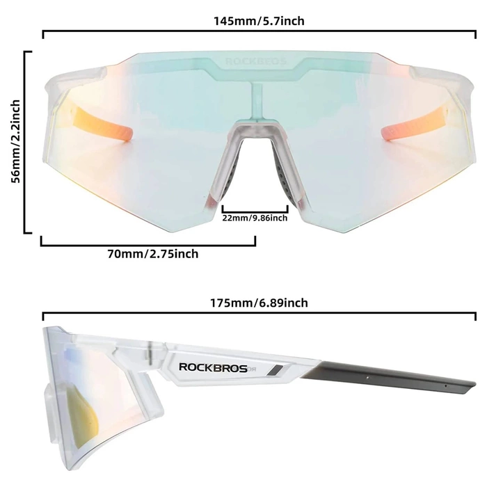 Rockbros SP291 photochromic UV400 cycling glasses - white