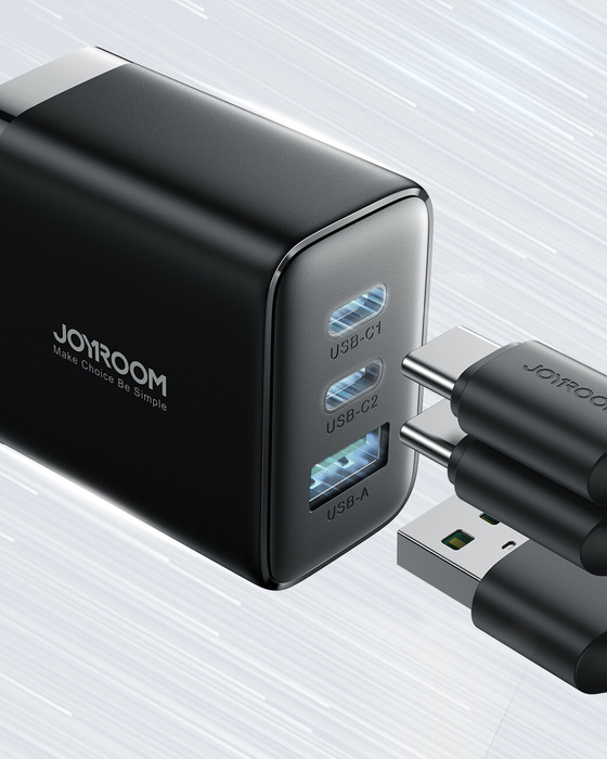 Joyroom JR-TCF10 cargador rápido 2x USB-C USB-A 32W - negro