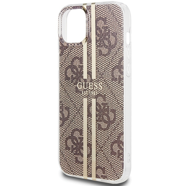 Etui Guess GUHCP15MH4PSEGW iPhone 15 Plus / 14 Plus 6.7" brązowy/brown hardcase IML 4G Gold Stripe Case