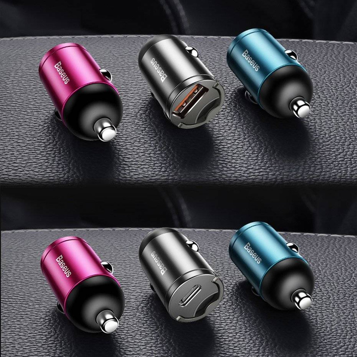 Baseus Tiny Star Mini Auto Ladegerät Autoadapter USB 30W Quick Charge 3.0 grau (VCHX-A0G)