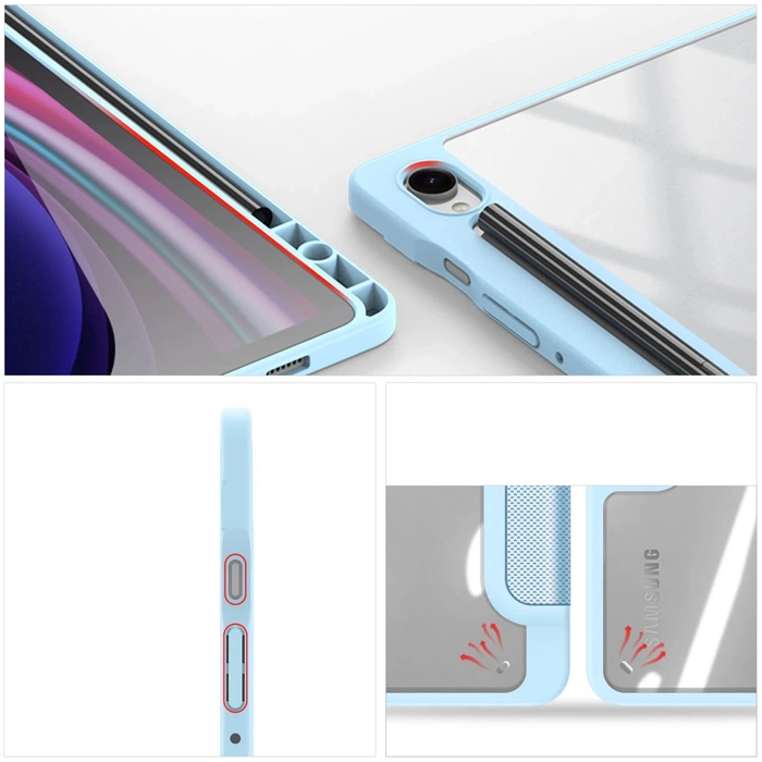 Dux Ducis Toby Hülle mit Klappe und Ständer für Samsung Galaxy Tab S9 / S9 FE – blau