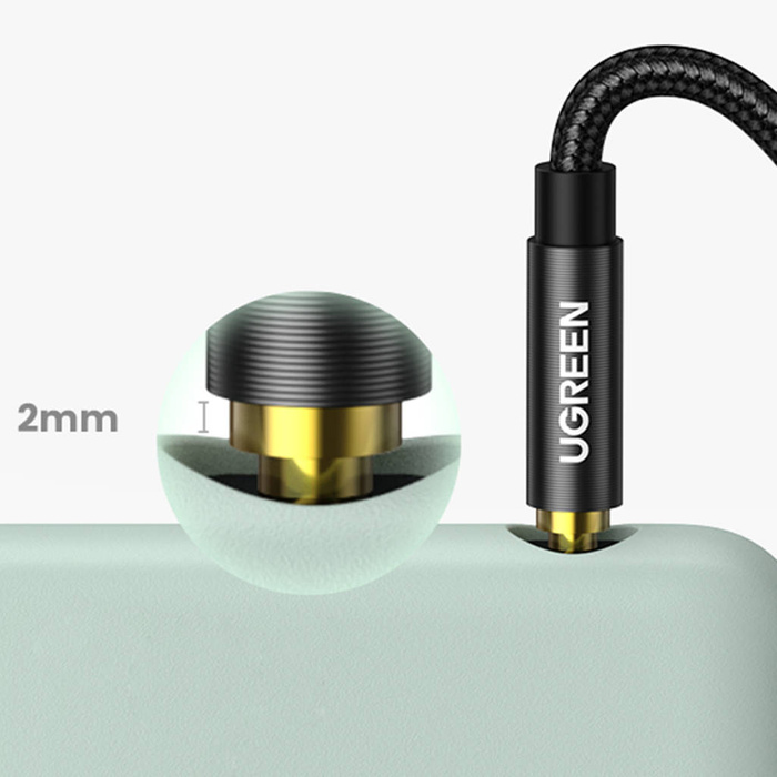 Ugreen kabel audio AUX přímý konektor minijack 3,5 mm 2m modrý (AV112)