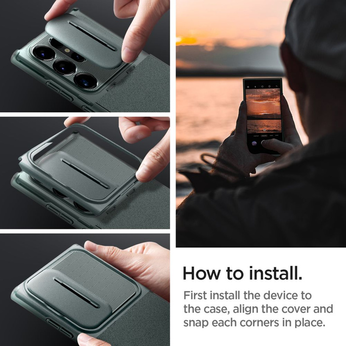 Coque Spigen Optik Armor Samsung Galaxy S24 Ultra Abyss Green Case