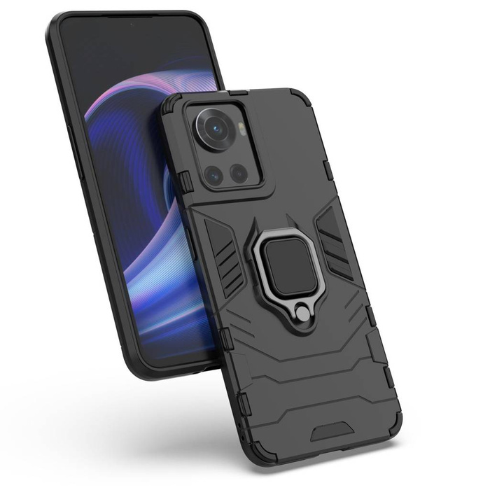 Housse hybride blindée Ring Armor + support magnétique pour OnePlus Ace noir