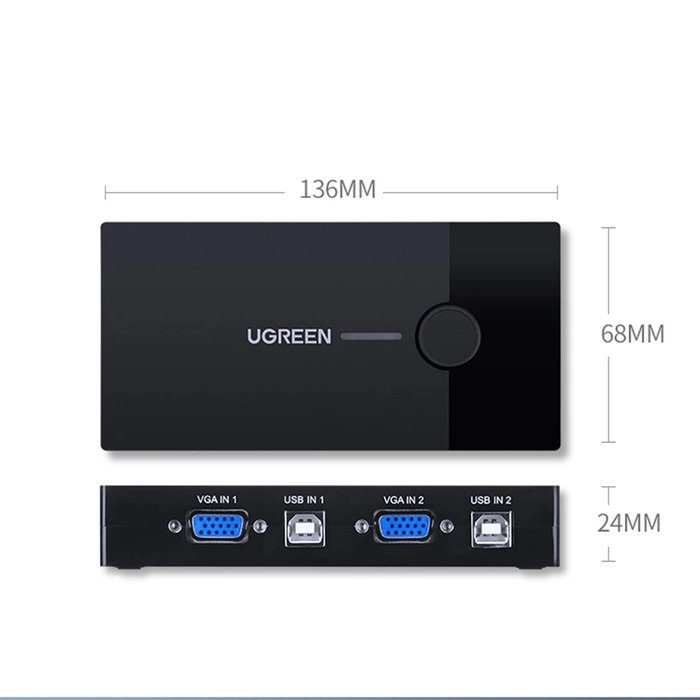 Commutateur KVM VGA 2 ports UGREEN Noir
