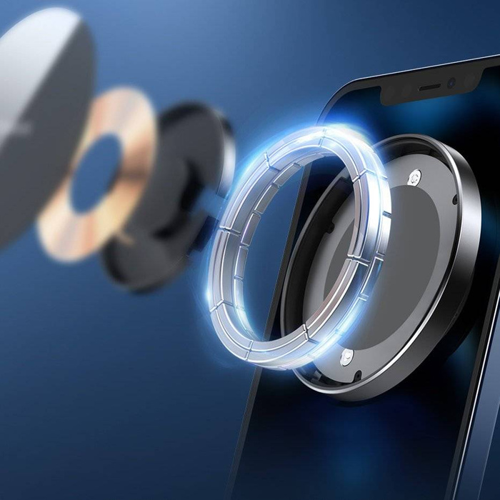 Baseus support de voiture magnétique/ chargeur sans fil Qi 15 W (compatible avec MagSafe pour iPhone) noir (WXJN-01)