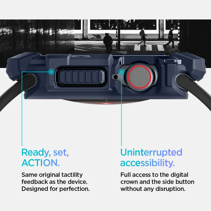 Coque Spigen Rugged Armor Apple Watch 10 (46 MM) BLEU MARINE