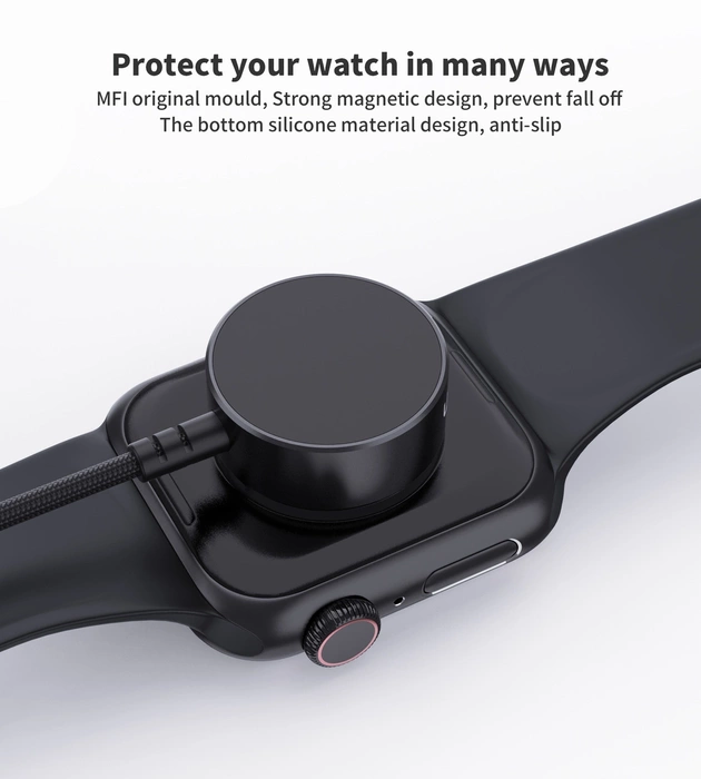 Choetech T319 MFI 5W bezdrátová nabíječka pro Apple Watch + USB-C kabel - černá