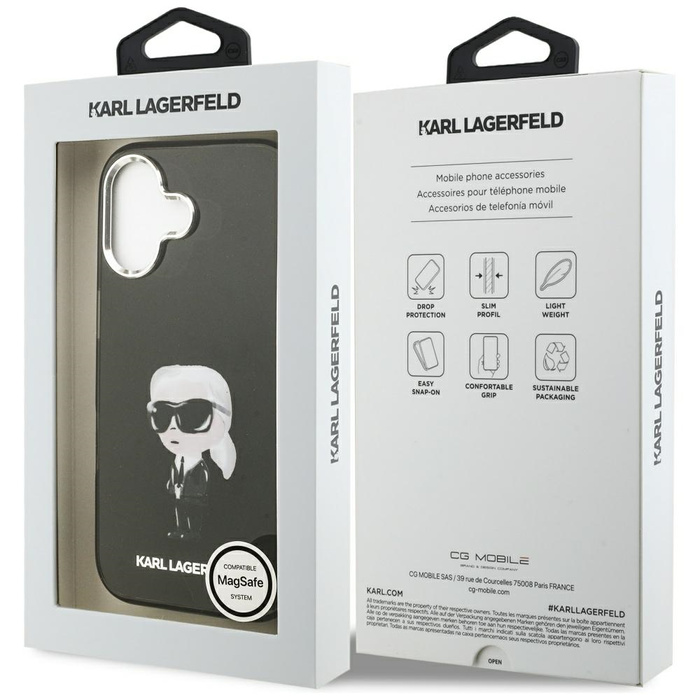 Etui Karl Lagerfeld IML Aquarelle Karl   & Logo MagSafe do iPhone 17 czarny