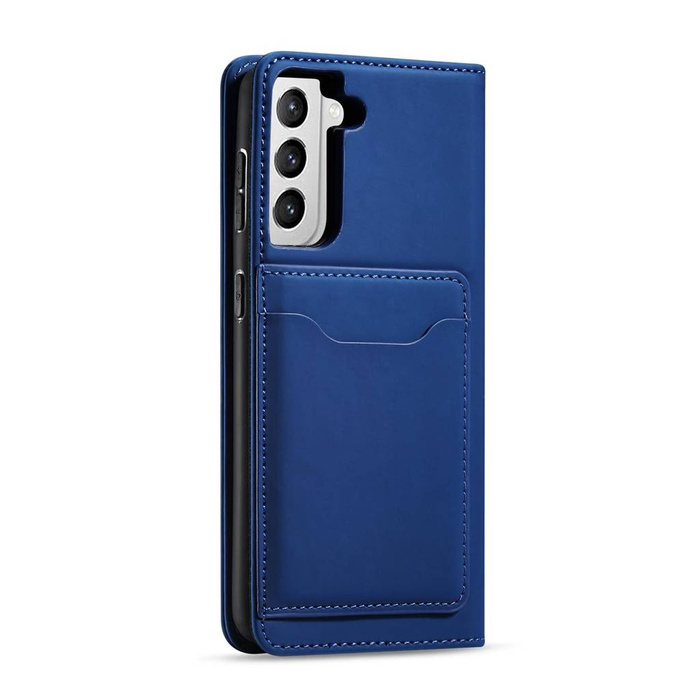 Magnet Card Case for Samsung Galaxy S22 + (S22 Plus) Pouch Wallet Card Holder Blue