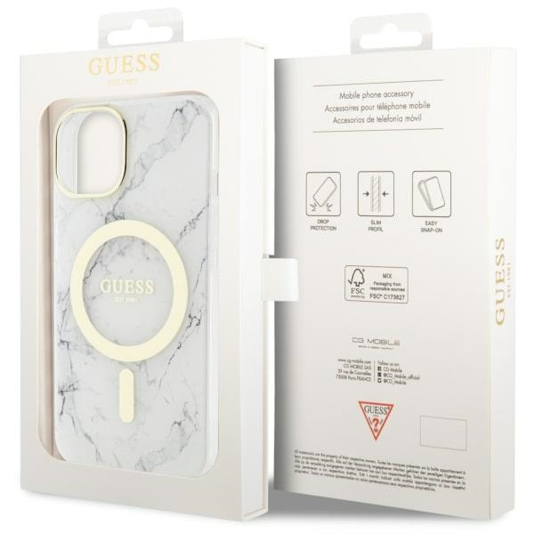Hülle Guess GUHMP14MPCUMAH iPhone 14 Plus 6,7" weiß/weiß hartcase Marmor MagSafe Case