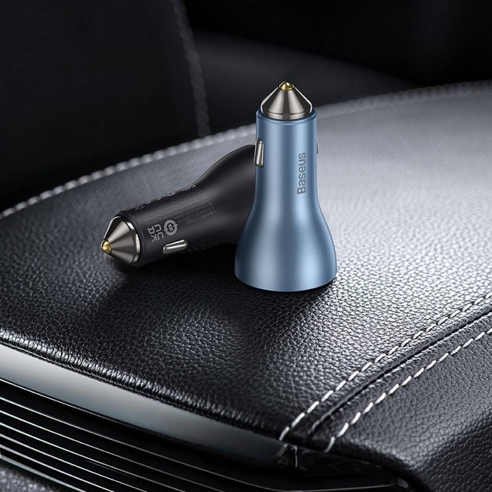 Baseus Golden Contactor Pro USB-A car charger + 2x USB-C 65W blue (CGJP010003)