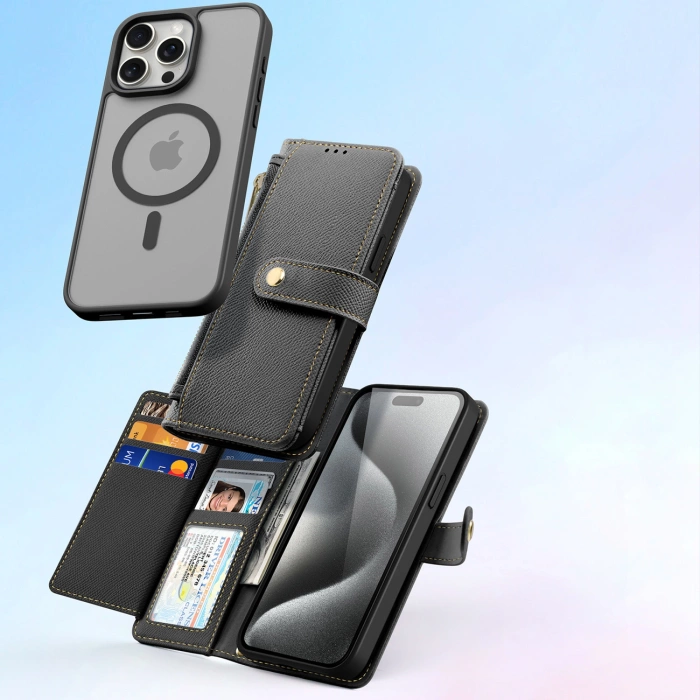 Dux Ducis Lawa Lederhülle für iPhone 15 Pro - Schwarz