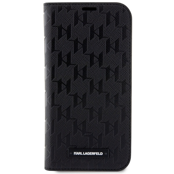 Case Karl Lagerfeld KLBKP14XSAKLHPK iPhone 14 Pro Max 6.7" bookcase black/black Saffiano Monogram Case