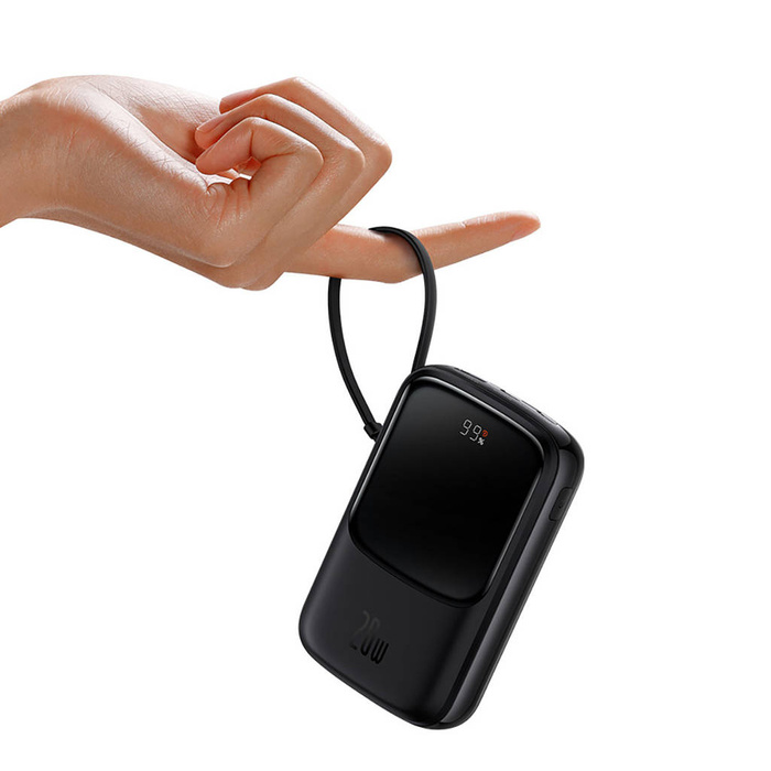 Baseus Qpow Powerbank 10000mAh eingebautes USB Type-C Kabel 22.5W Quick Charge SCP AFC FCP weiß (PPQD020102)