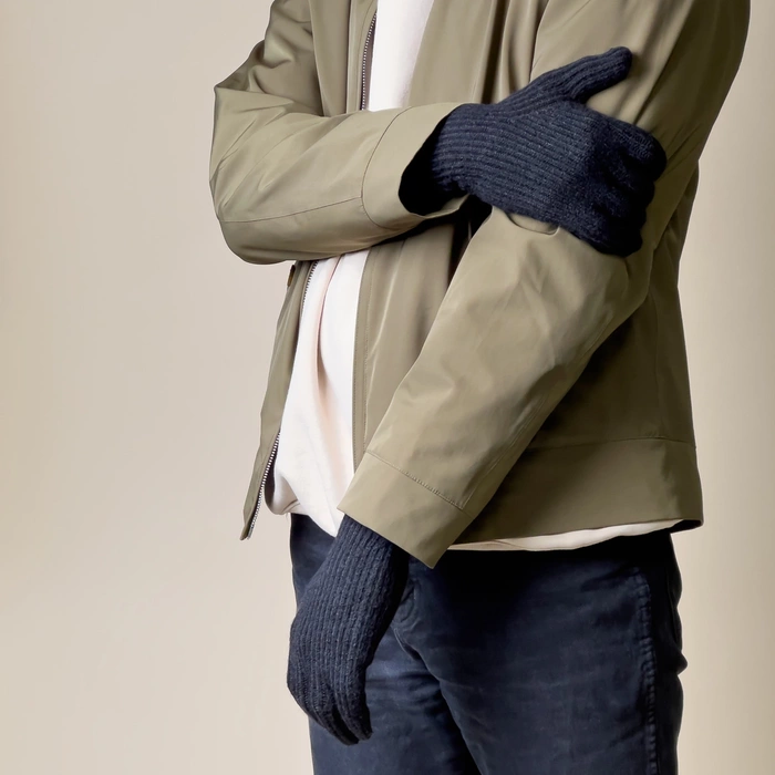 Guantes de teléfono trenzados con aberturas para los dedos - negro