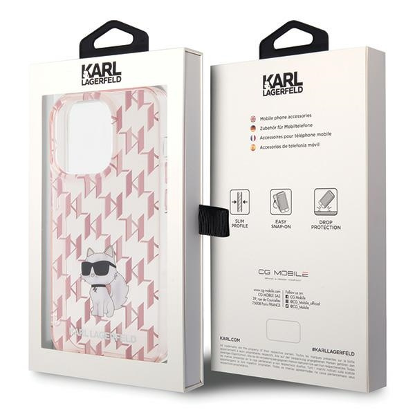 Etui Karl Lagerfeld KLHCP15XHNCMKLP iPhone 15 Pro Max 6.7" różowy/pink hardcase Monogram Choupette Case