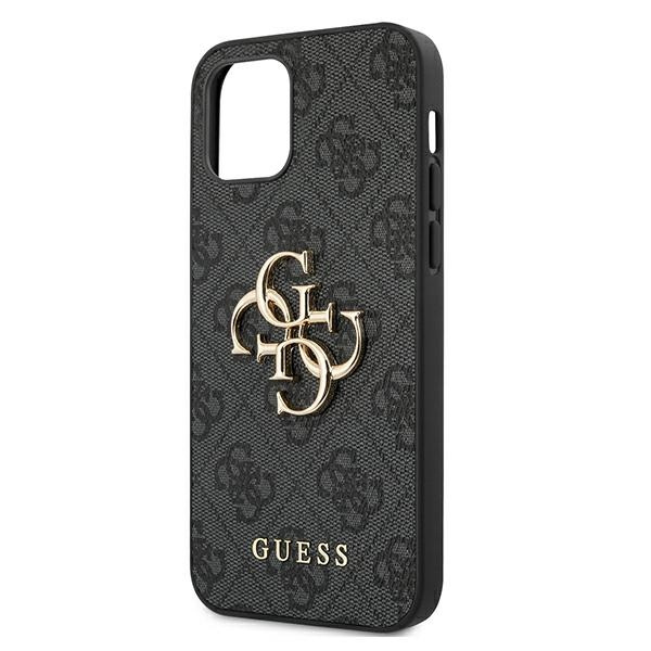 Case GUESS Apple iPhone 12 12 Pro 4G Big Metal Logo Gray Hardcase