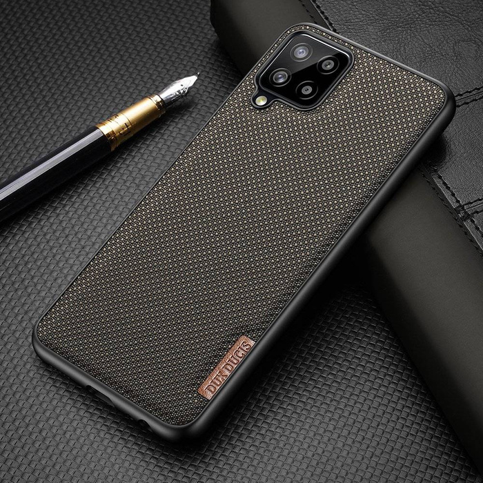 Coque Dux Ducis Fino recouverte de matière nylon pour Samsung Galaxy A22 4G grise