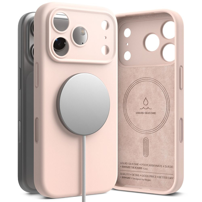 RINGKE SILICONE MAGNETIC MAGSAFE IPHONE 17 PRO MAX PINK SAND
