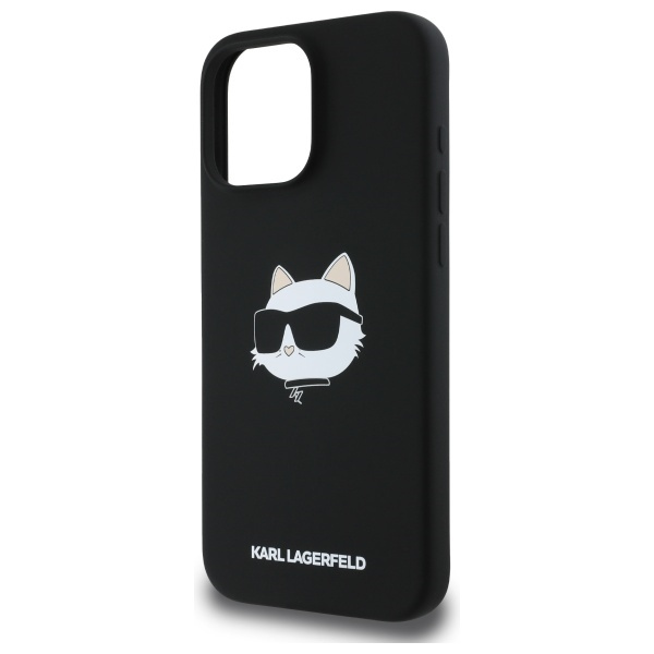 Etui Karl Lagerfeld iPhone 16 Pro czarny/black HC MagSafe Sil Choupette Head Print
