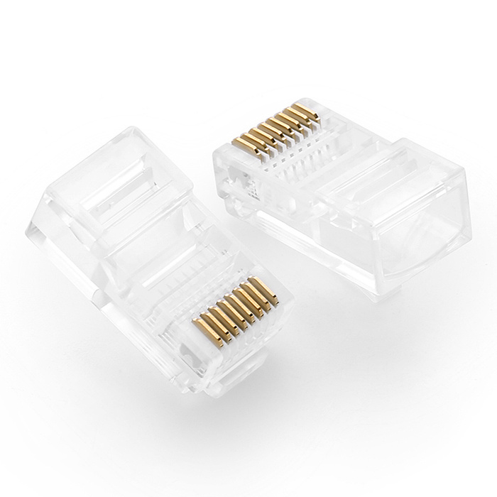 Ugreen 100x conector final RJ45 8P8C (UTP Cat. 5 / Cat. 5e) transparente (NW110)