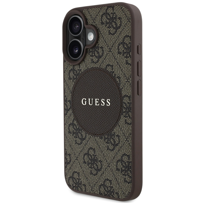Etui Guess 4G Circle Classic Logo        MagSafe do iPhone 16 brązowy