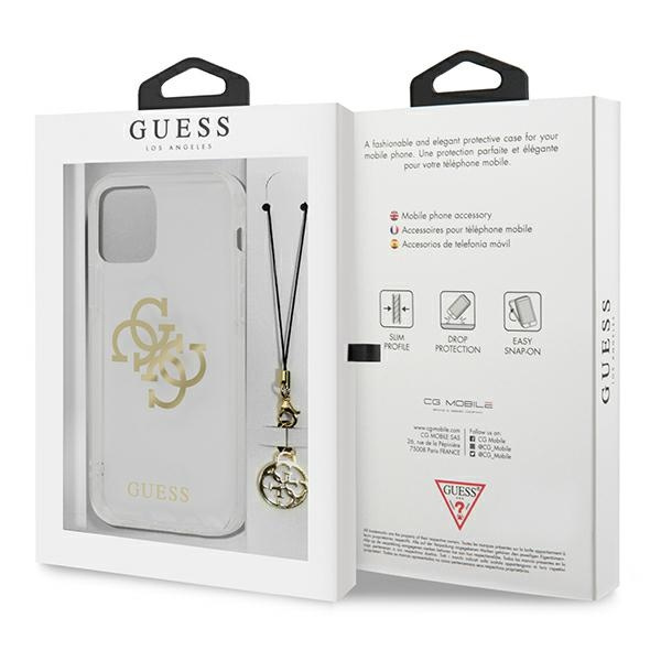 Puzdro GUESS Apple iPhone 13 Mini 4G Gold Charms Collection Clear Hardcase