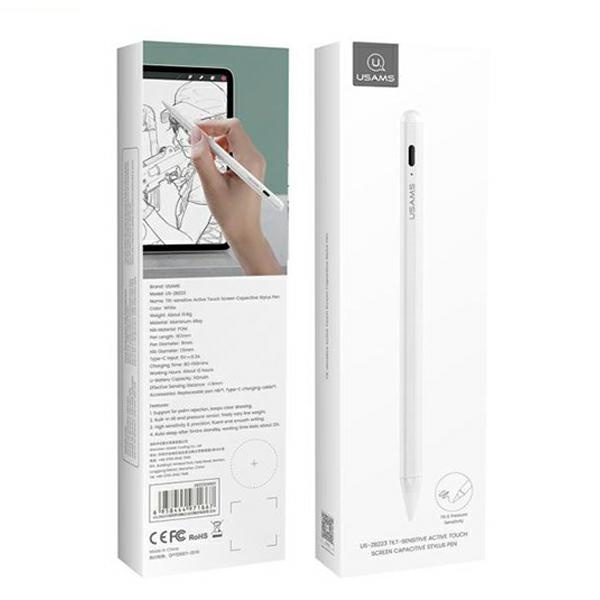 Touch screen attivo dello stilo USAMS per iPad bianco / bianco ZB223DRB01 (US-ZB223)