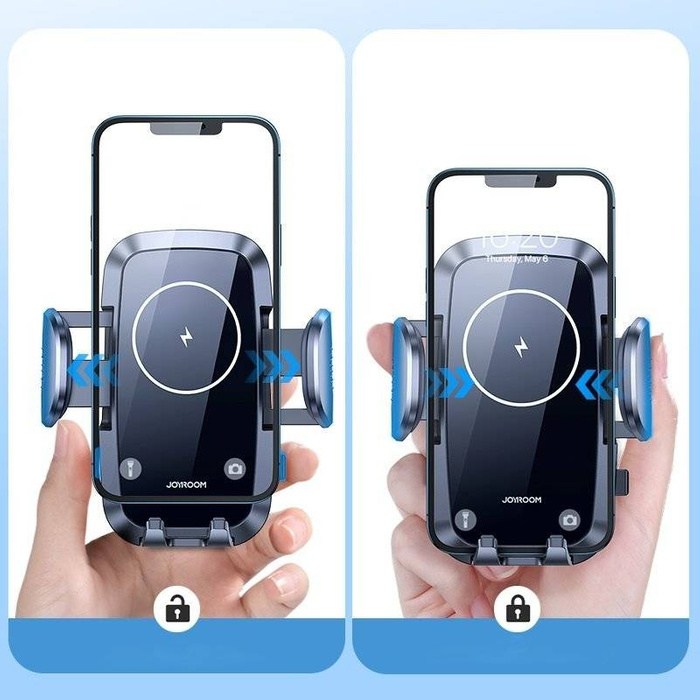 Caricabatterie wireless Joyroom Supporto per auto Supporto per telefono Supporto per presa d&#39;aria Caricatore Qi 15 W nero (JR-ZS241)