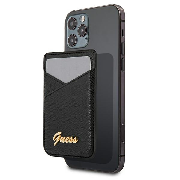 Case GUESS Wallet Card Slot MagSafe Saffiano Black Case