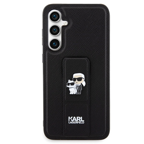 Etui Karl Lagerfeld KLHCS23FEGSAKCPK Samsung Galaxy S23 FE S711 czarny/black hardcase Gripstand Saffiano Karl&Choupette Pins Case