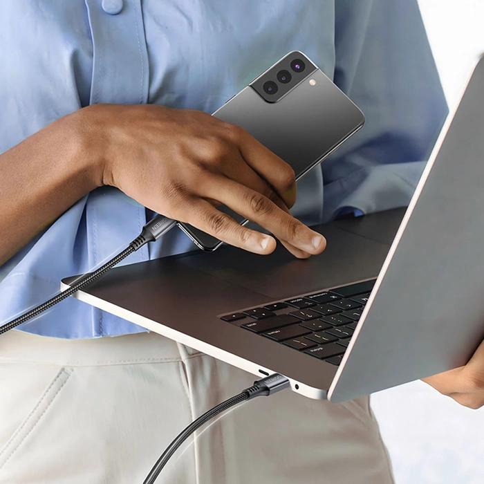 Ugreen US555 100W USB-C / USB-C PD kabel 3 m - šedý