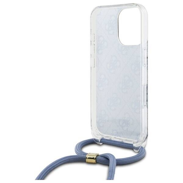 Etui Guess iPhone 16 Pro Max 6.9" niebieski/blue hardcase Crossbody Cord 4G Print