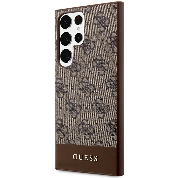 Cover Guess GUHCS23LG4GLBR S23 Ultra S918 marrone/marronecase Collezione 4G Stripe Case
