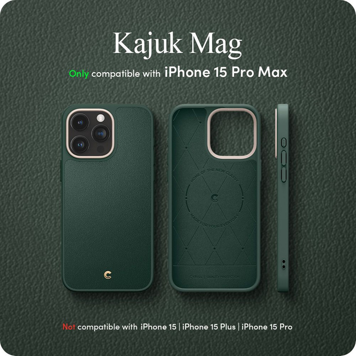 Obal Spigen Cyrill Kajuk Mag MagSafe iPhone 15 Pro Max Forest Green Case