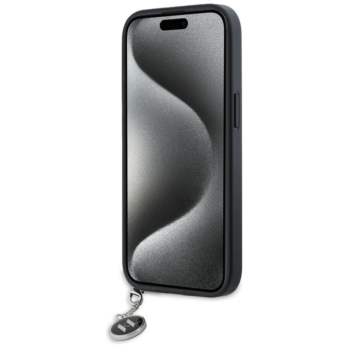 Karl Lagerfeld KLHCP15SPSAKDGCK iPhone 15 / 14 / 13 6.1" czarny/black hardcase Saffiano Rhinestones & Charm