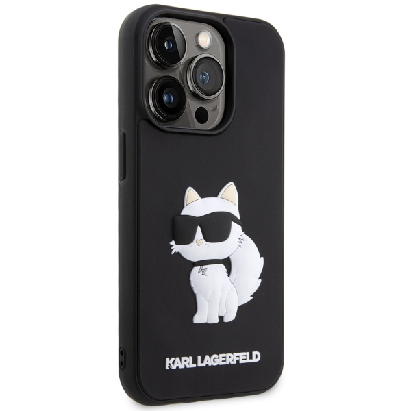 Case Karl Lagerfeld KLHCP14X3DRKHNK iPhone 14 Pro Max 6.7" black/black hardcase Rubber Choupette 3D Case