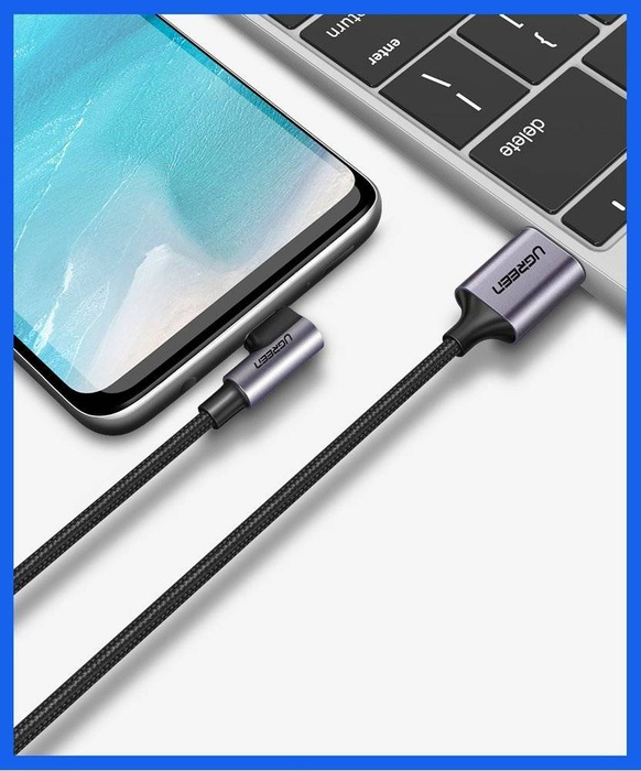 Ugreen coudé USB - USB Type C 2m 3A gris (50942)