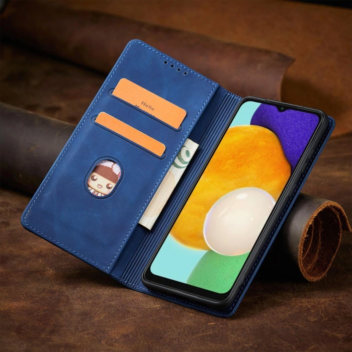 Magnet Fancy Case etui do Samsung Galaxy A13 5G pokrowiec portfel na karty kartę podstawka niebieski