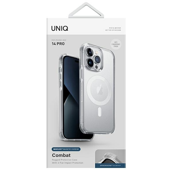Uniq Combat Case iPhone 14 Pro 6.1" Magclick Charging transparent/taubensatiniert klar