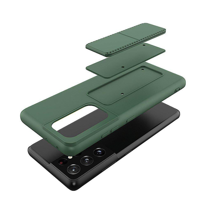 Wozinsky Kickstand Case Silicone Stand Cover pour Samsung Galaxy S21 Ultra 5G Gris