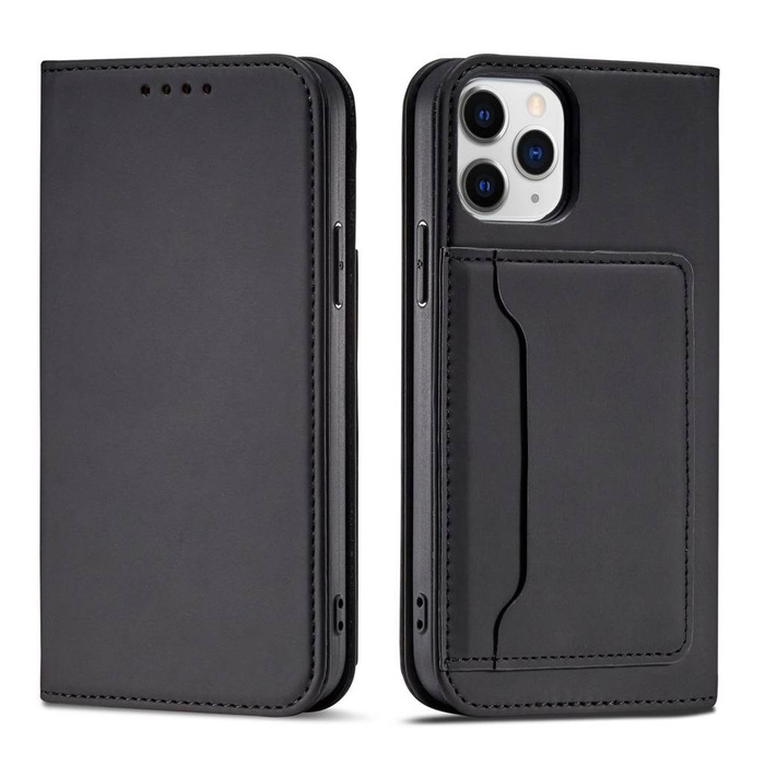 Custodia per carte magnetiche per iPhone 12 Pro Custodia per carte Portafoglio Porta carte nera