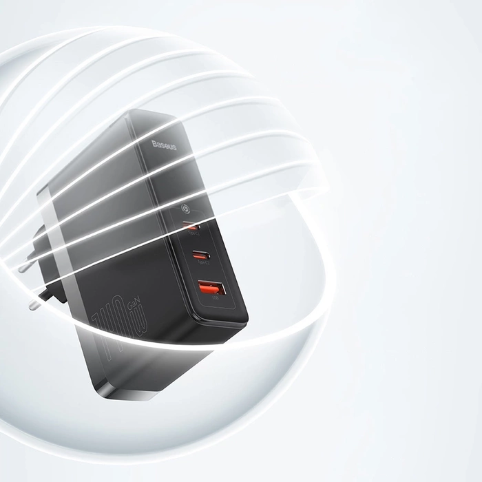 Baseus GaN5 Pro Gyorstöltő, 2C+U 140W (fekete)