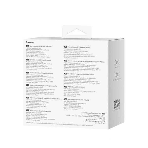 Bezdrátová sluchátka Baseus Bowie EZ10 TWS Bluetooth 5.3 - bílá