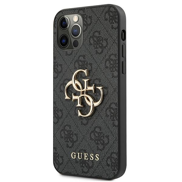 Coque GUESS Apple iPhone 12 12 Pro 4G Big Metal Logo Grey Hardcase