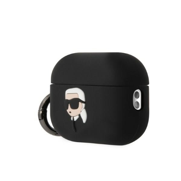 Karl Lagerfeld KLAP2RUNIKK Kryt AirPods Pro 2 černý/černý Silikonový Karl Head 3D